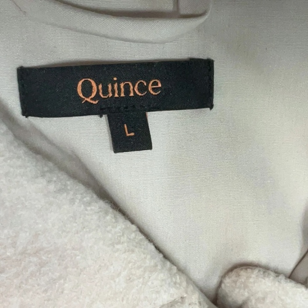 Quince Merino Wool Cropped Shirt Jacket In Heather Bone Size Large - Picture 6 of 10